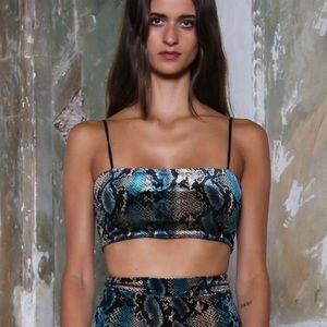 I.AM.GIA Snake Python Velvet Crop Top